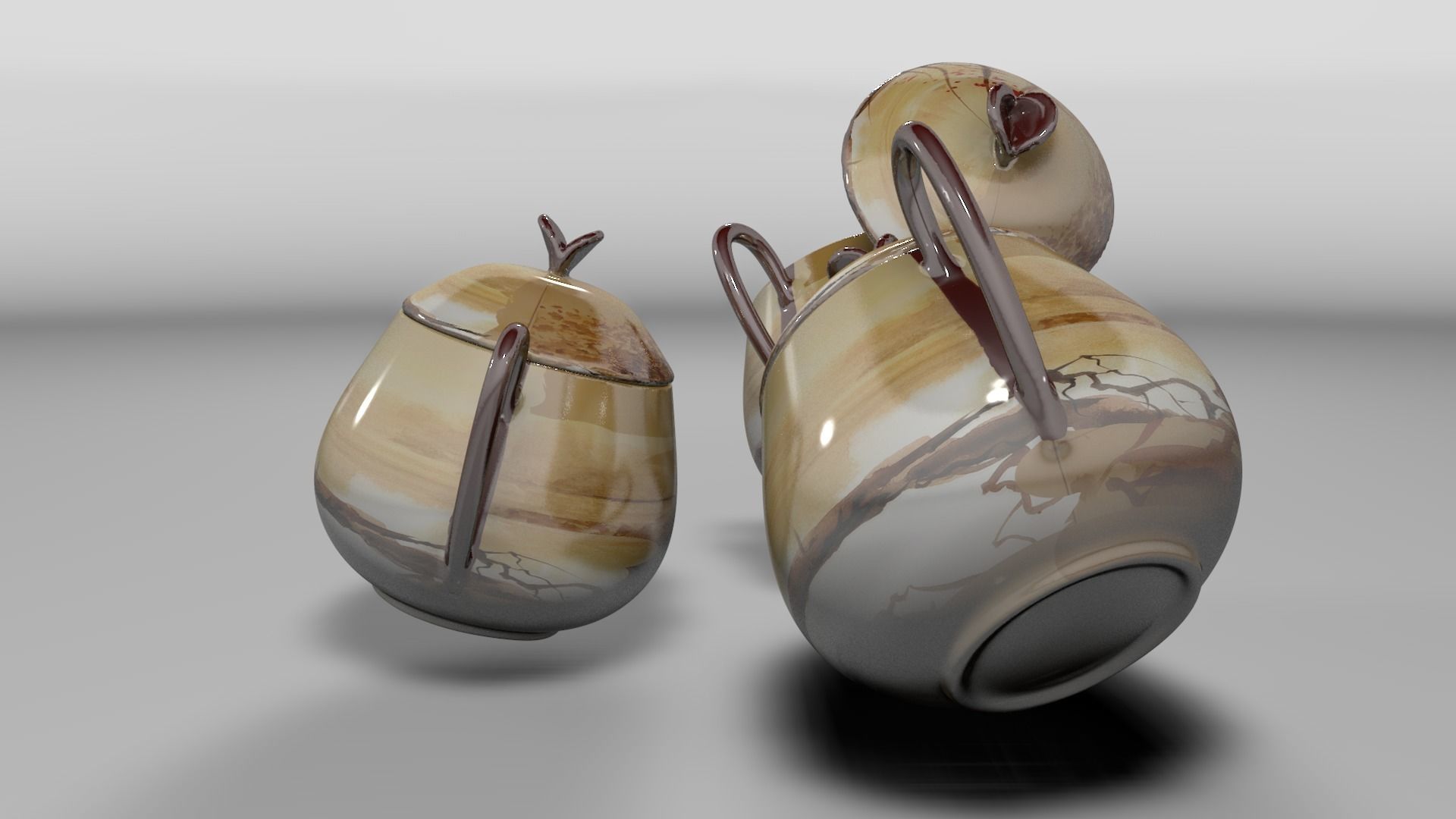 Vintage china coffee set - kit 3D model_47
