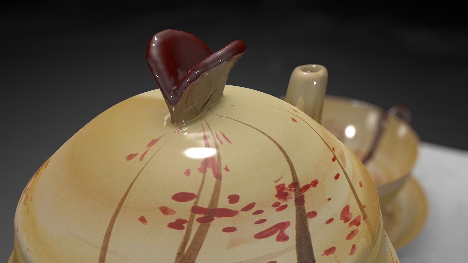 Vintage china coffee set - kit 3D model_3