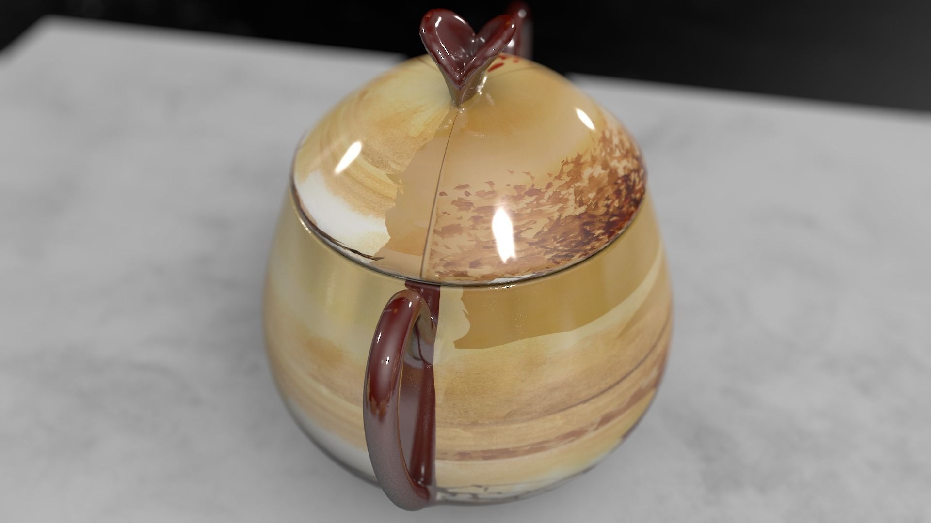 Vintage china coffee set - kit 3D model_25