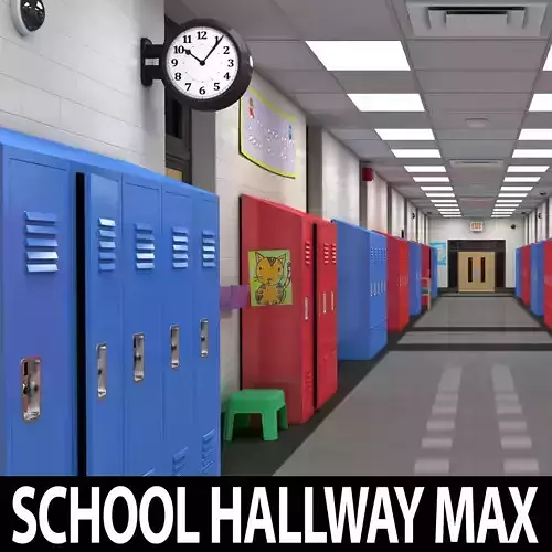 School Hallway MAX  3D model