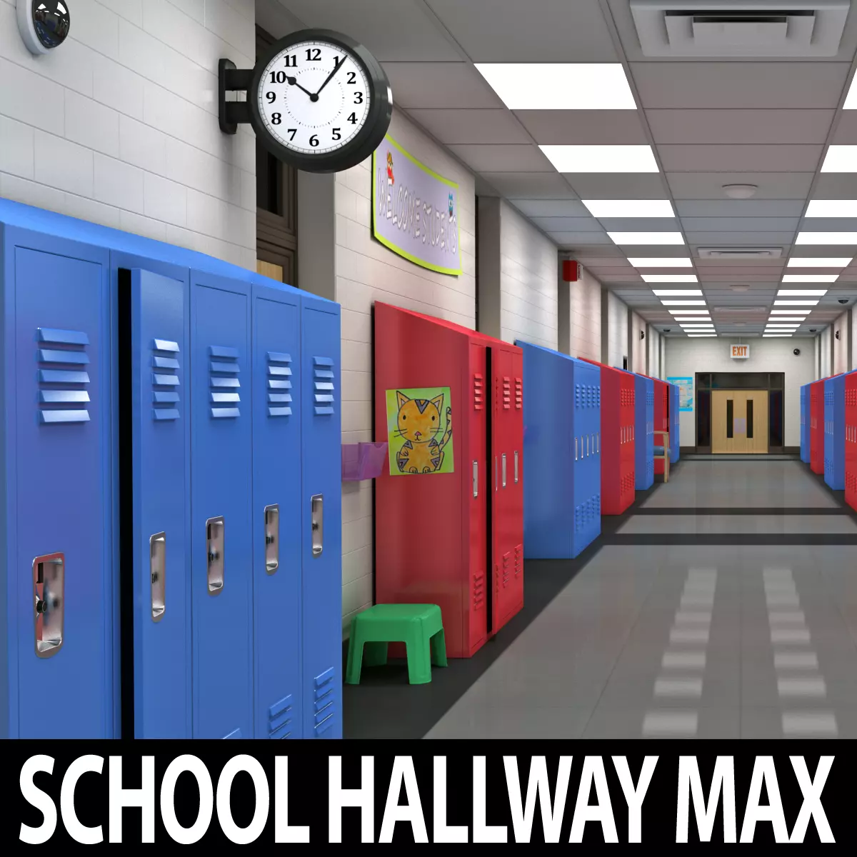 School Hallway MAX 3D model