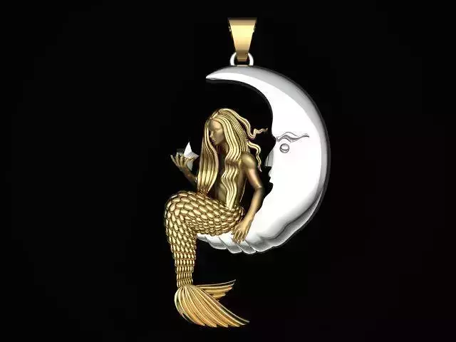 mermaid pendant print model