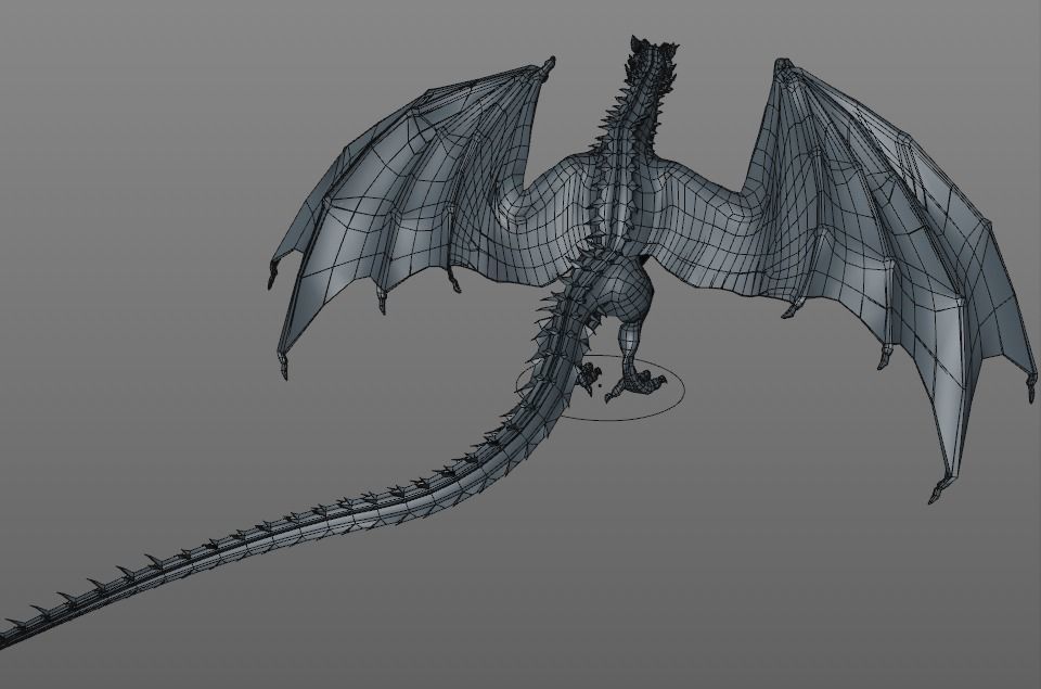 Dragon fire Low-poly 3D model_14