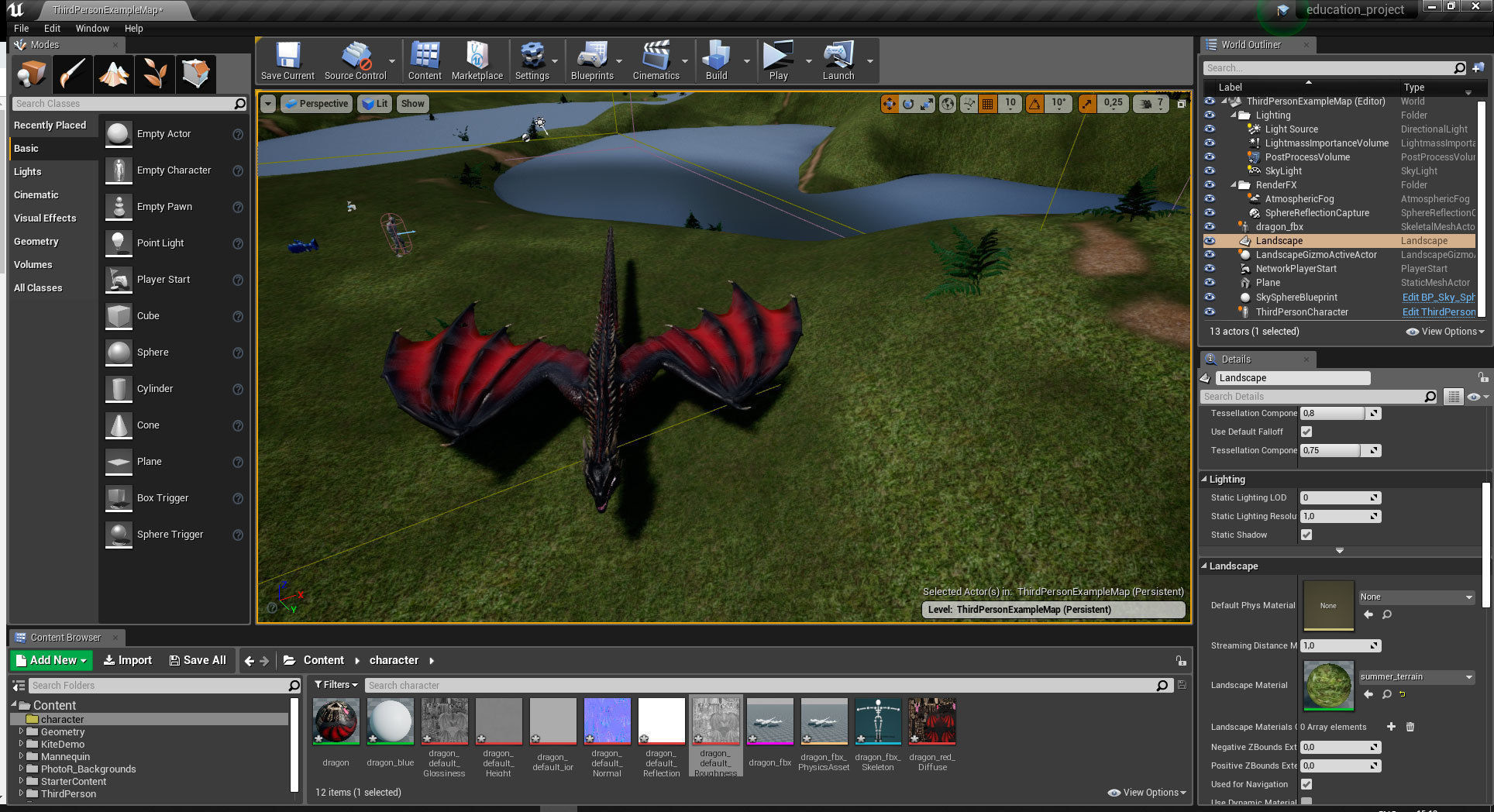 Dragon fire Low-poly 3D model_15