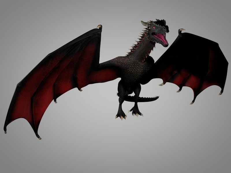 Dragon fire Low-poly 3D model_8