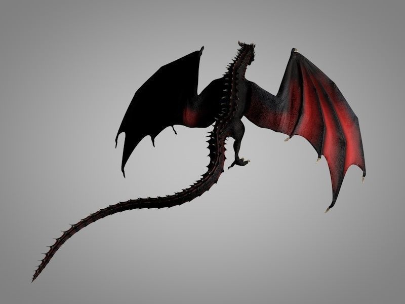 Dragon fire Low-poly 3D model_7