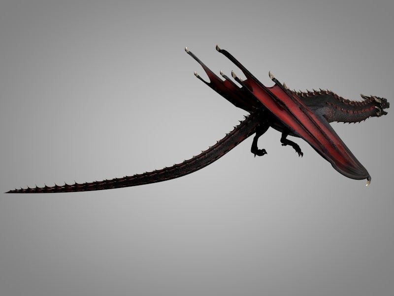 Dragon fire Low-poly 3D model_6