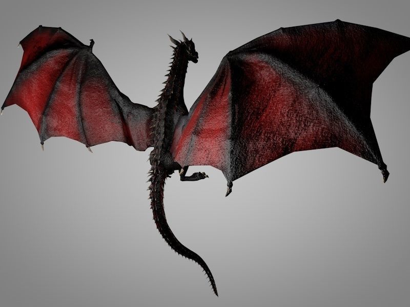 Dragon fire Low-poly 3D model_3
