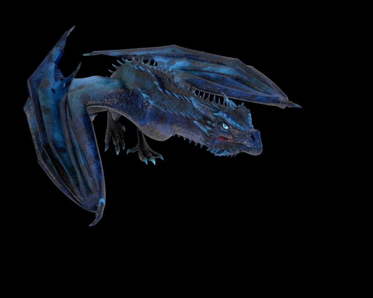 Dragon fire Low-poly 3D model_10
