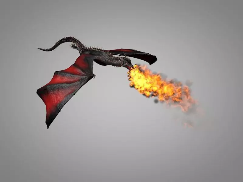 Dragon fire Low-poly 3D model_0
