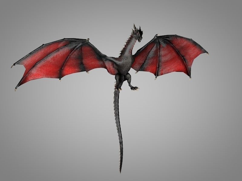 Dragon fire Low-poly 3D model_2