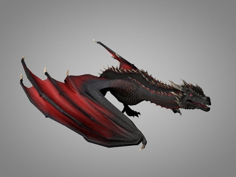 Dragon fire Low-poly 3D model_5