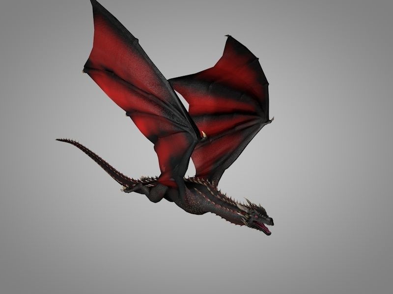 Dragon fire Low-poly 3D model_4