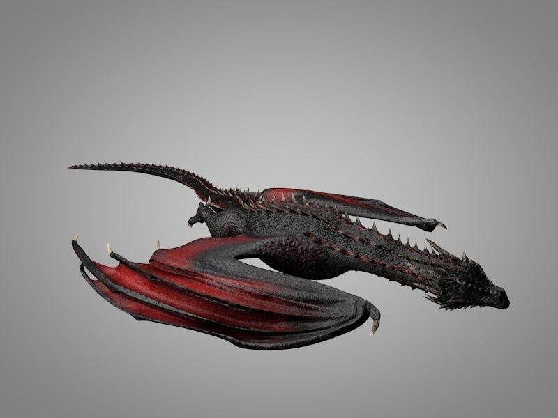 Dragon fire Low-poly 3D model_9