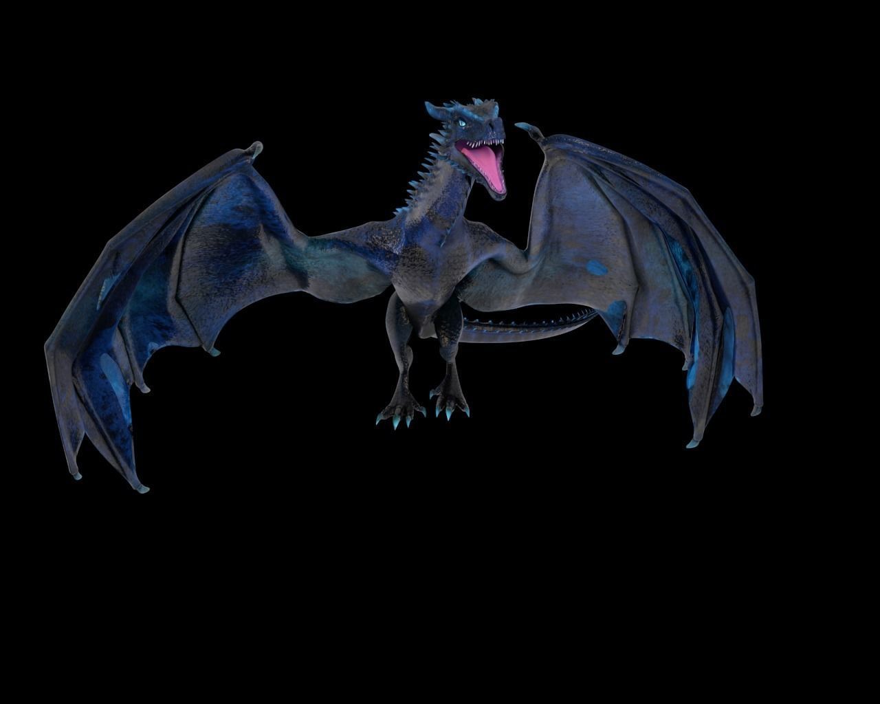 Dragon fire Low-poly 3D model_12