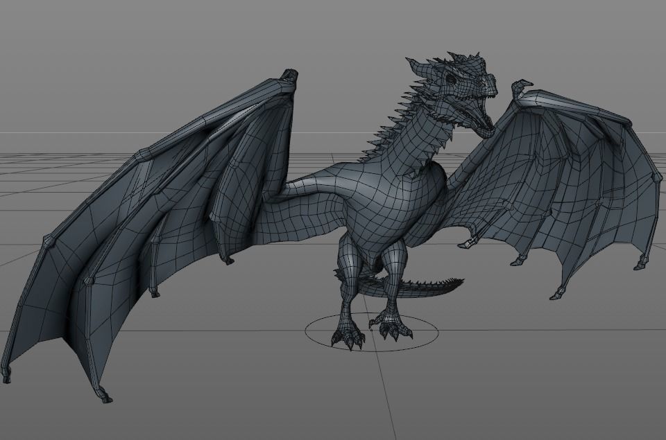 Dragon fire Low-poly 3D model_13
