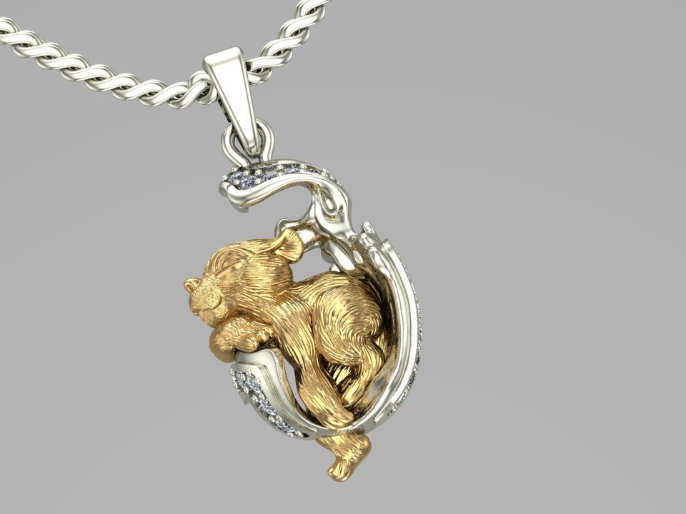 pendant little tiger cub sleeping 3D print model_4