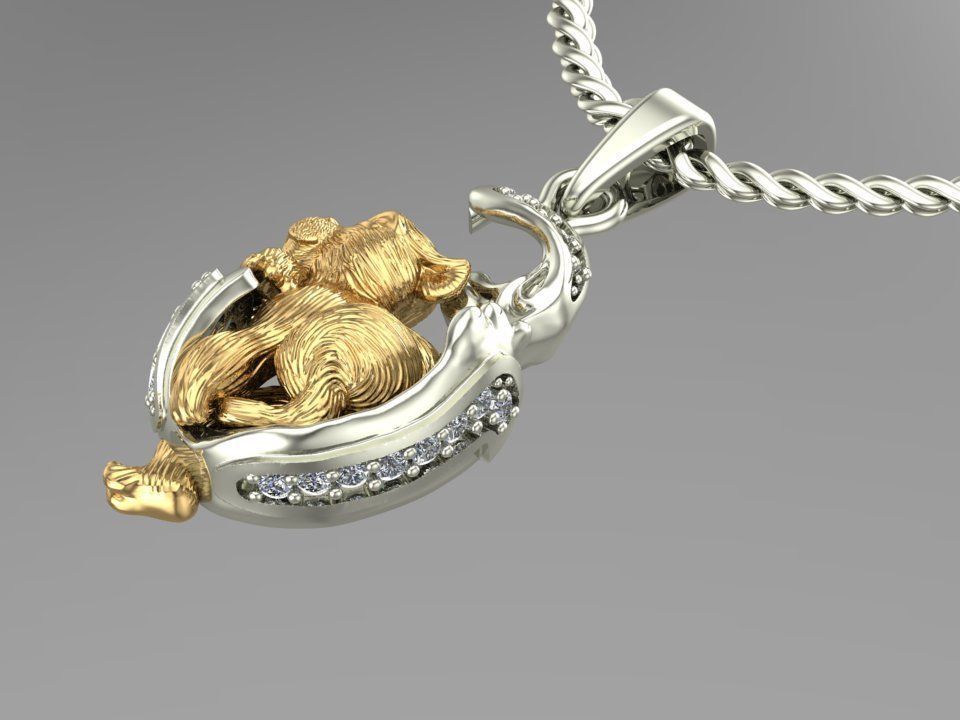 pendant little tiger cub sleeping 3D print model_5