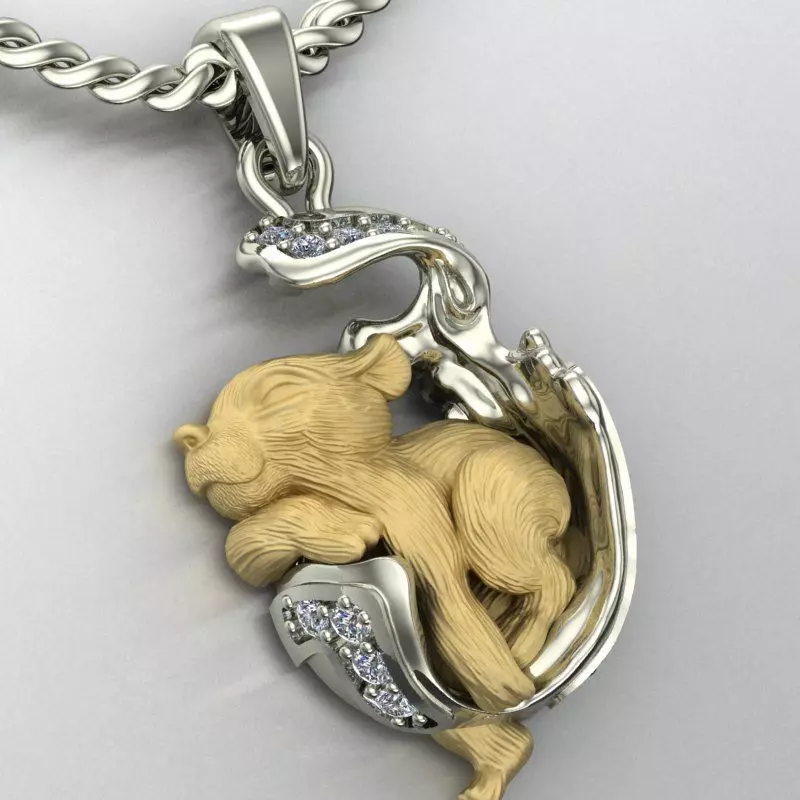 pendant little tiger cub sleeping 3D print model_0