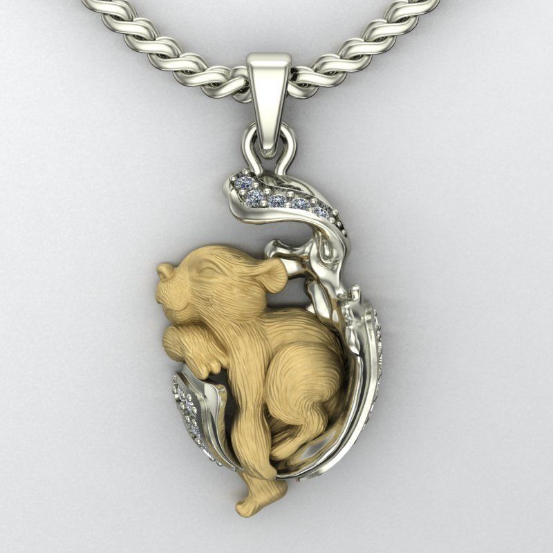 pendant little tiger cub sleeping 3D print model_1