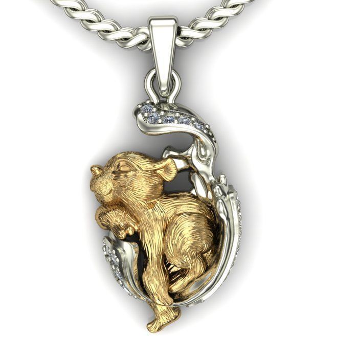 pendant little tiger cub sleeping 3D print model_2