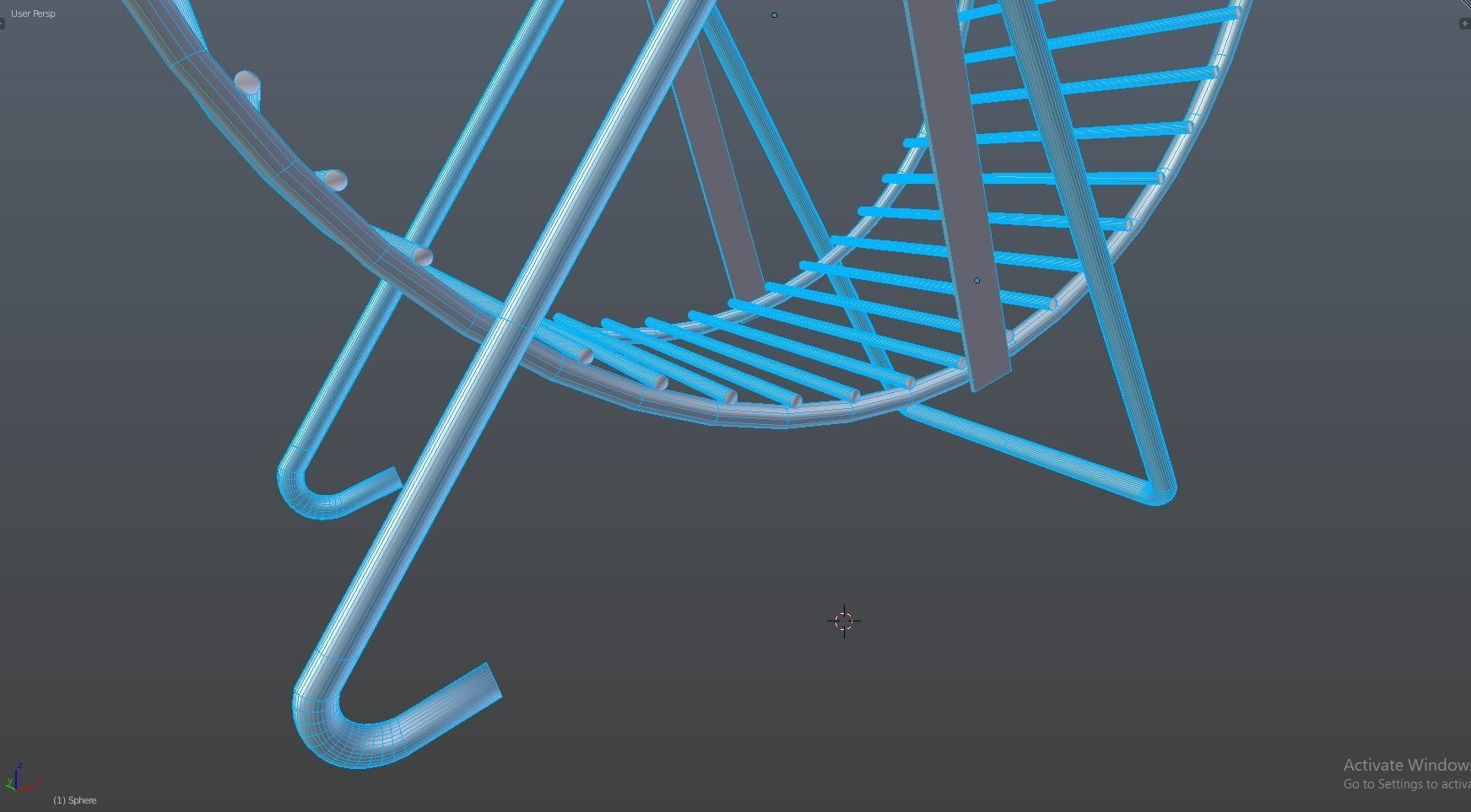 Metal Hamster Wheel 3D model_10