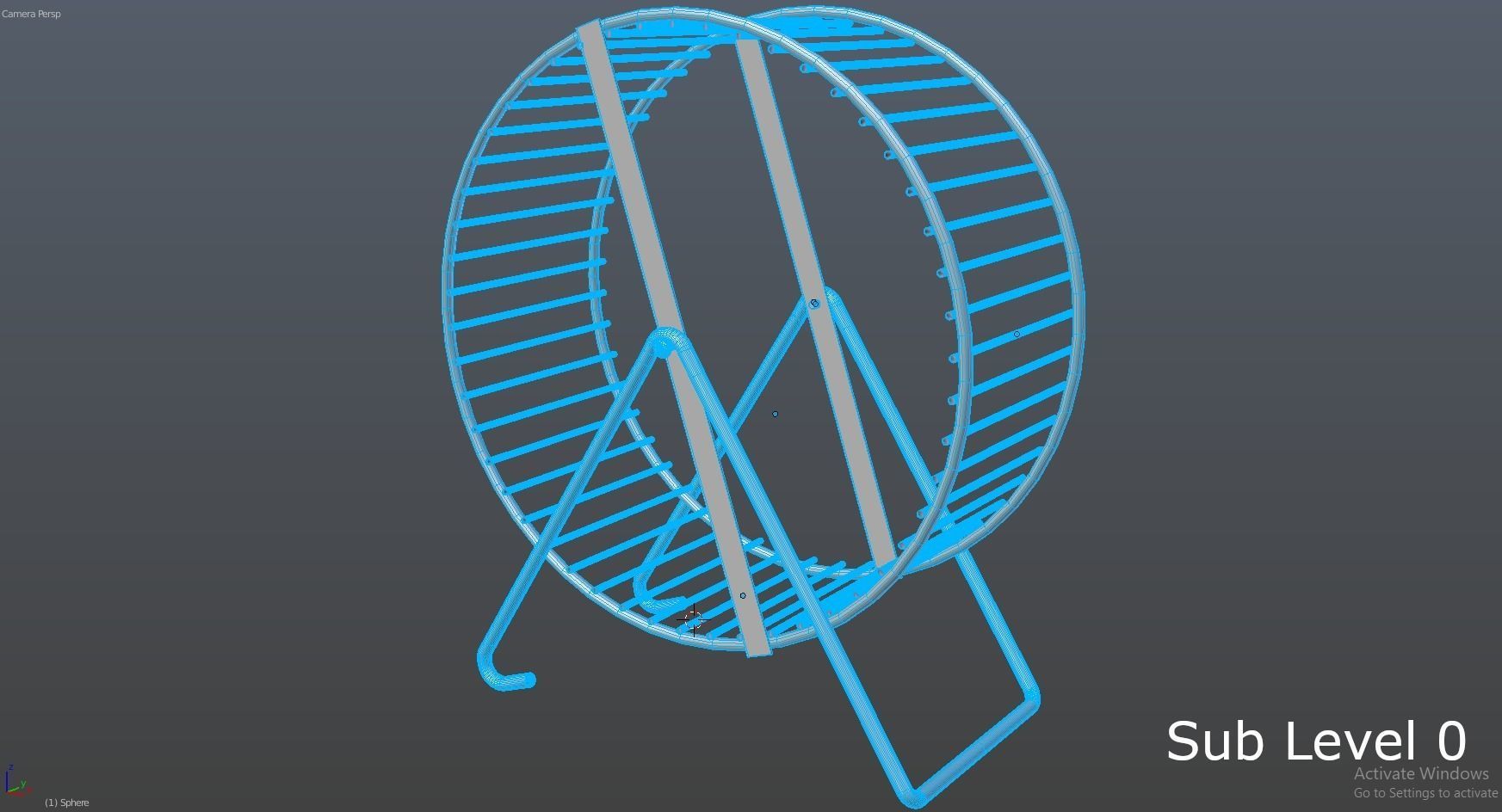 Metal Hamster Wheel 3D model_7