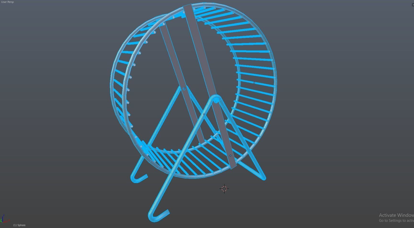 Metal Hamster Wheel 3D model_9