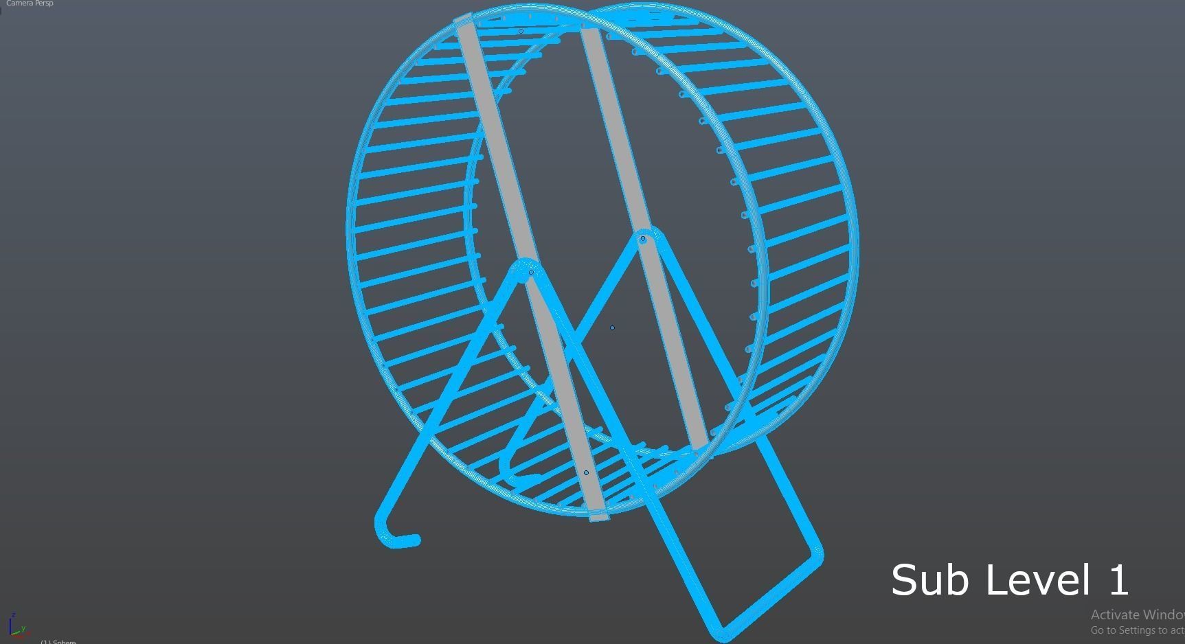 Metal Hamster Wheel 3D model_8