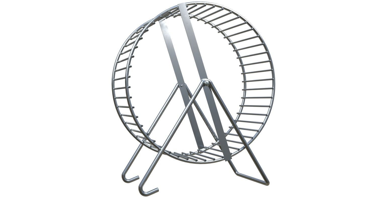 Metal Hamster Wheel 3D model_3