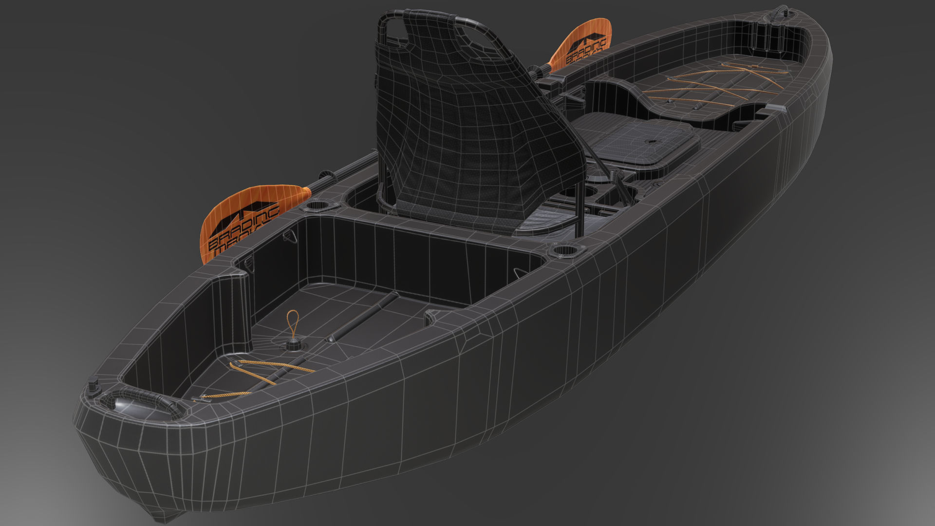 Sit-On-Top Kayak Low-poly 3D model_15