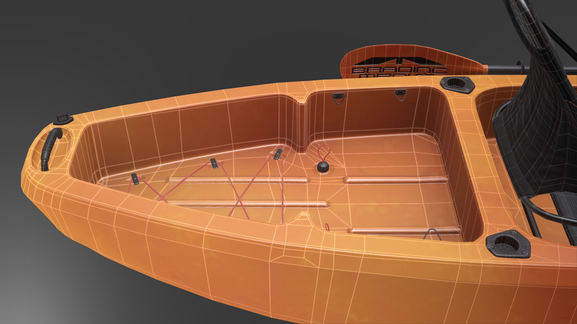 Sit-On-Top Kayak Low-poly 3D model_18