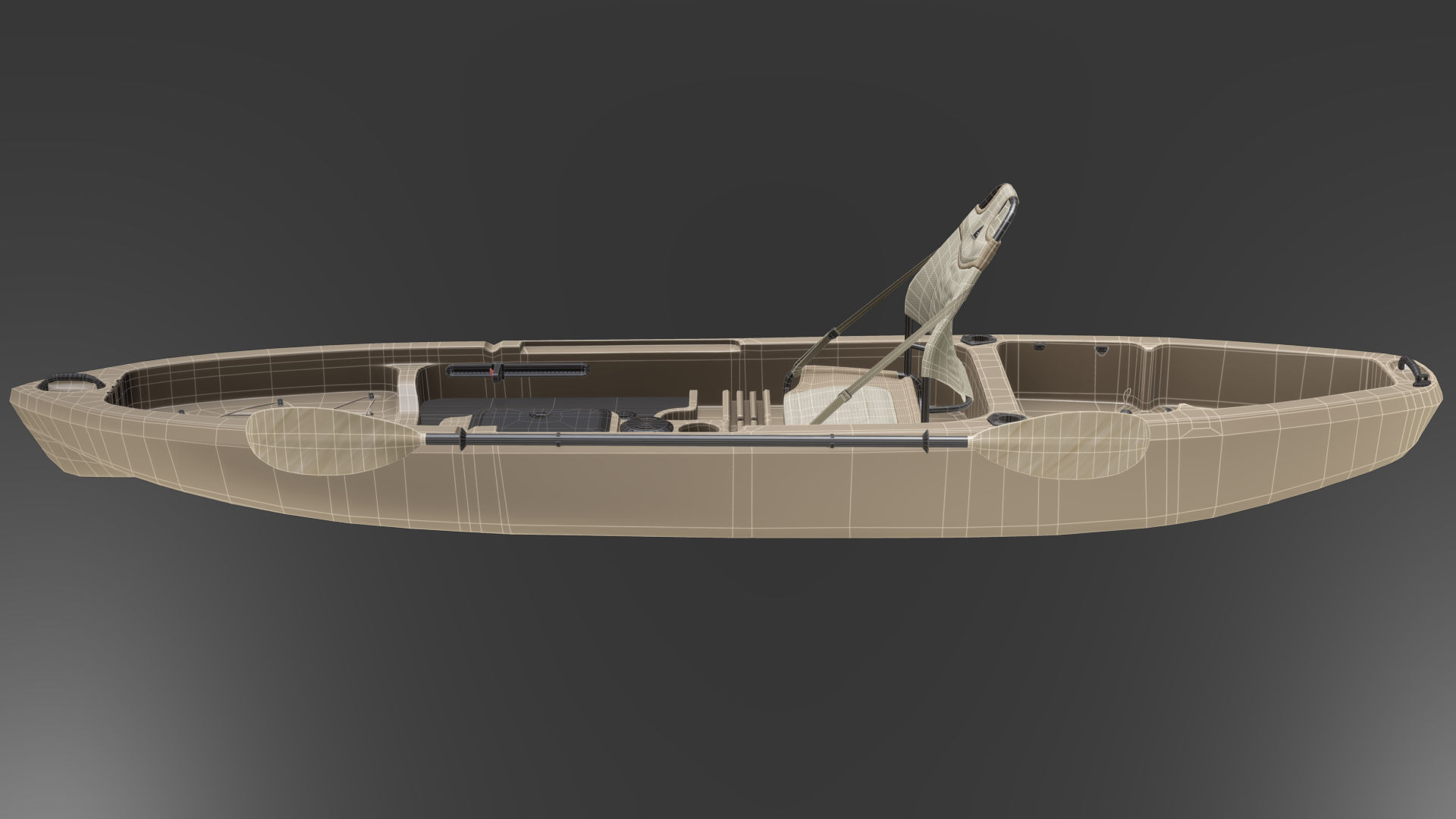 Sit-On-Top Kayak Low-poly 3D model_6