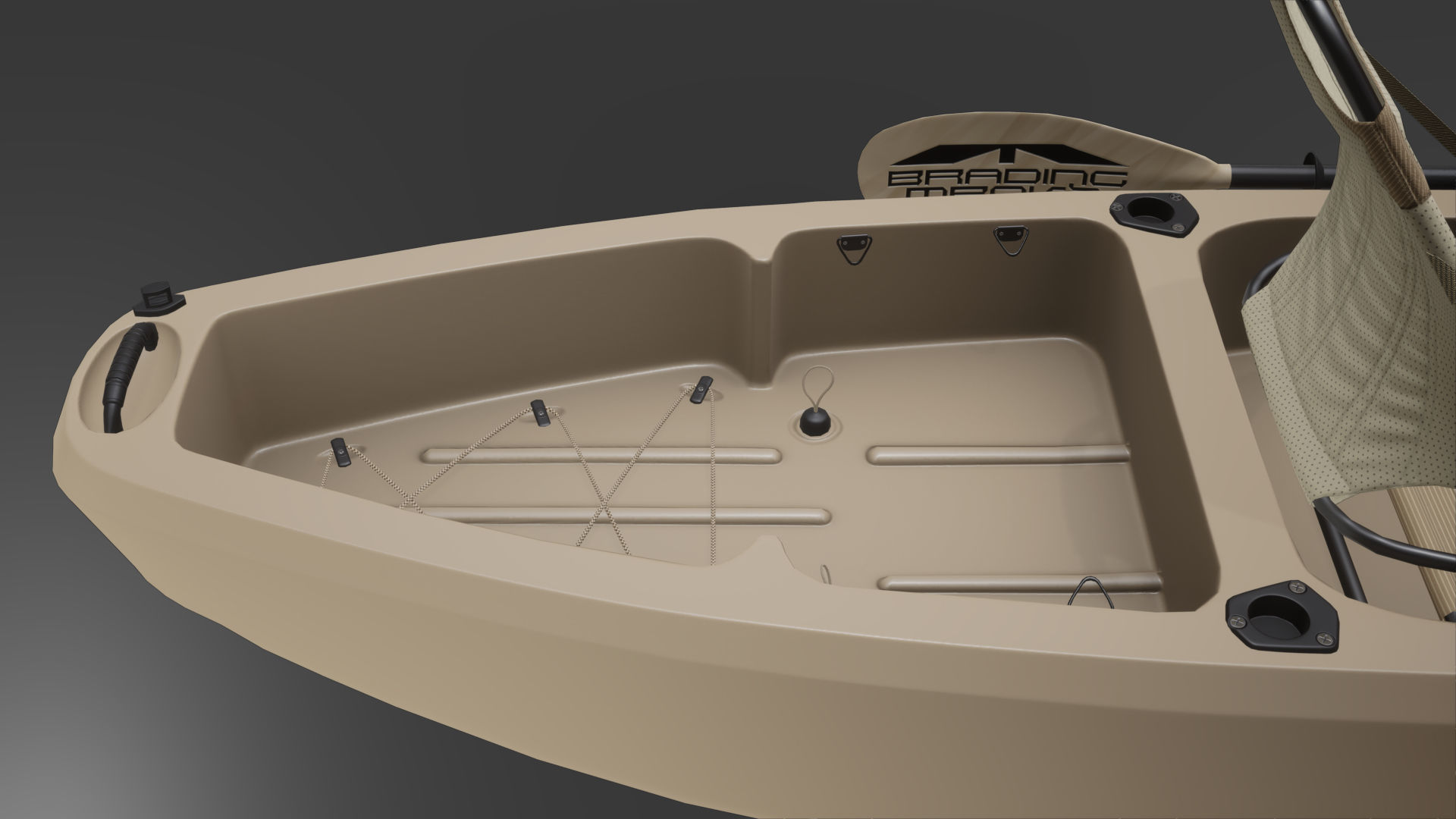 Sit-On-Top Kayak Low-poly 3D model_13