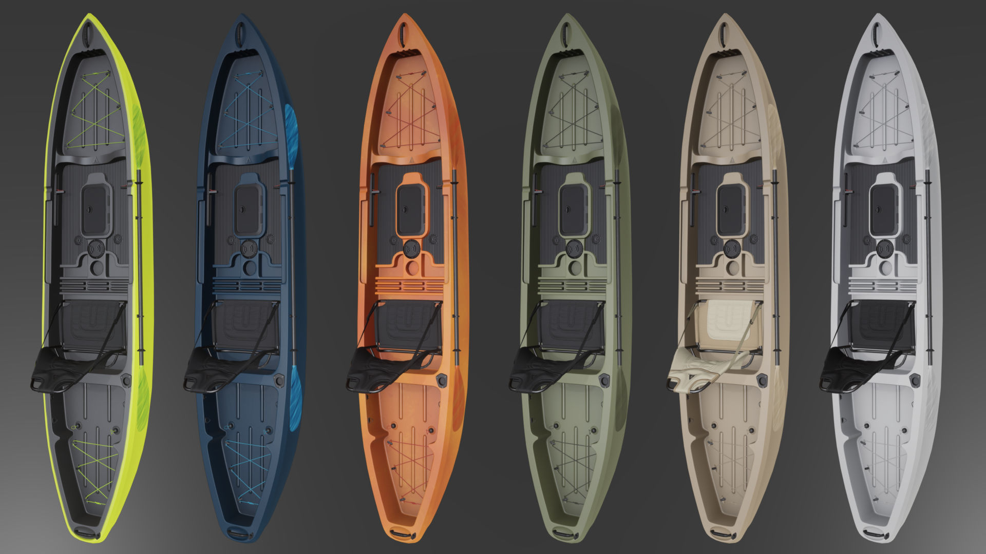 Sit-On-Top Kayak Low-poly 3D model_3