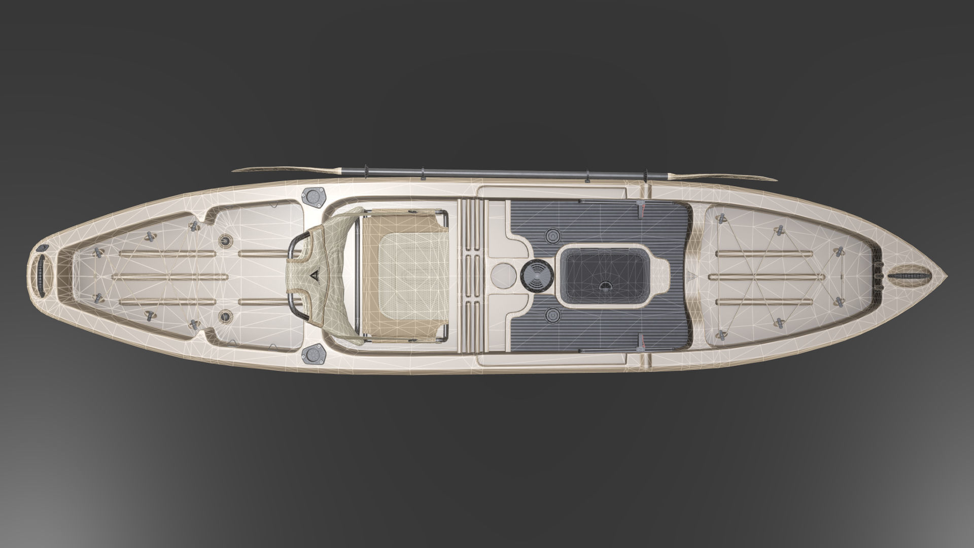 Sit-On-Top Kayak Low-poly 3D model_8
