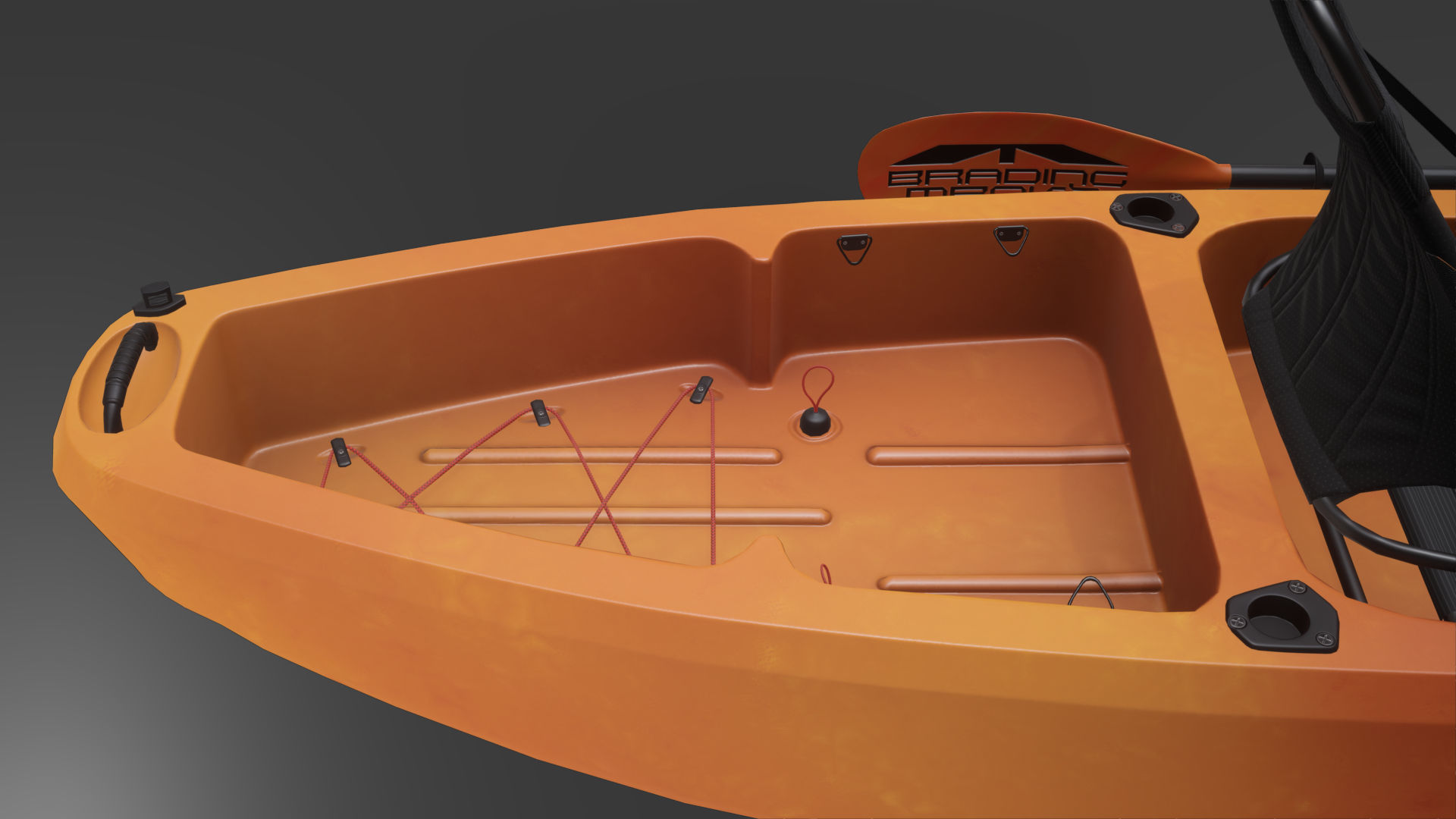 Sit-On-Top Kayak Low-poly 3D model_17
