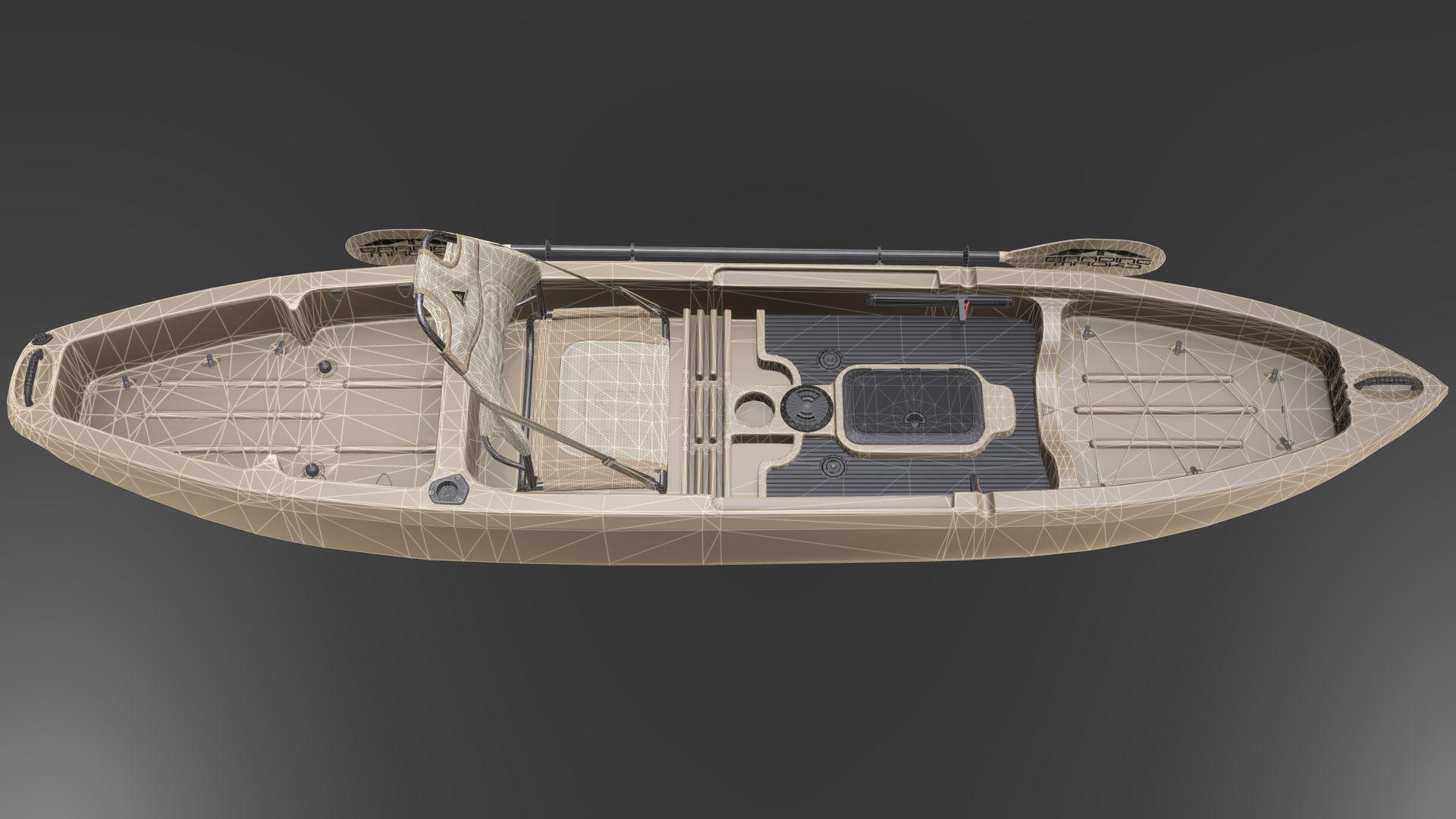 Sit-On-Top Kayak Low-poly 3D model_2