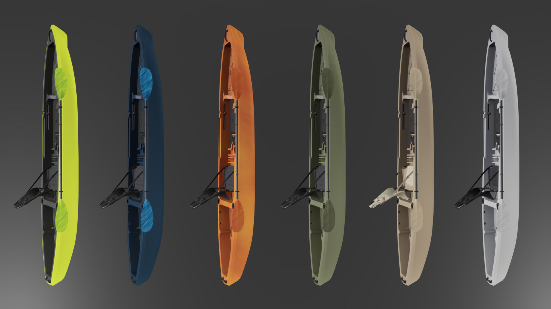 Sit-On-Top Kayak Low-poly 3D model_25