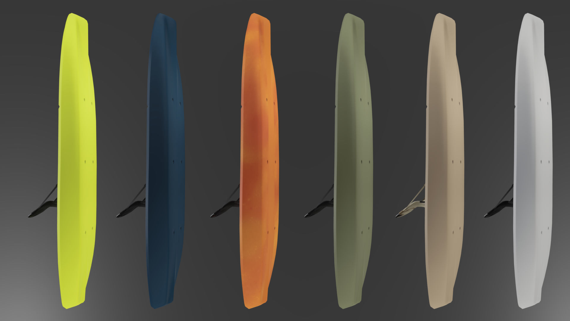 Sit-On-Top Kayak Low-poly 3D model_30