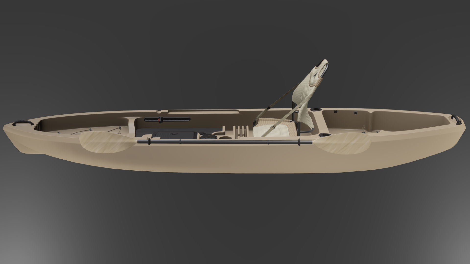 Sit-On-Top Kayak Low-poly 3D model_5