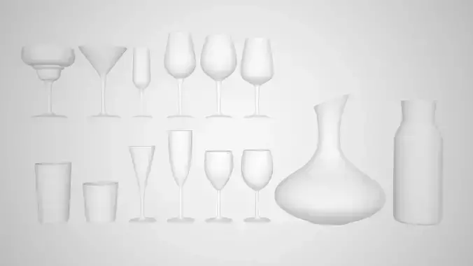 Glasses set of wine
