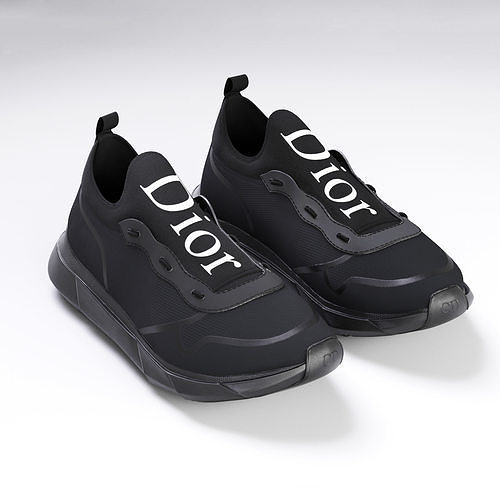 Dior B21 black shoes 3D model