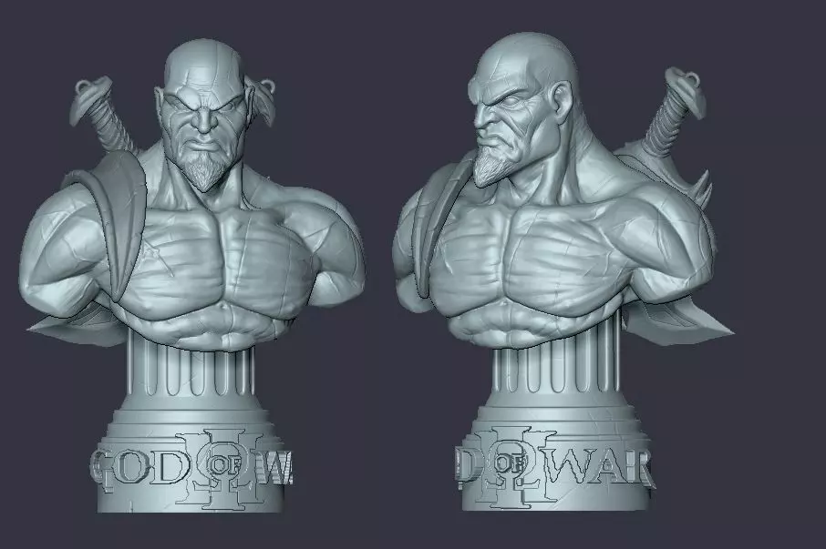 Kratos God of War Bust Free 3D print model_0