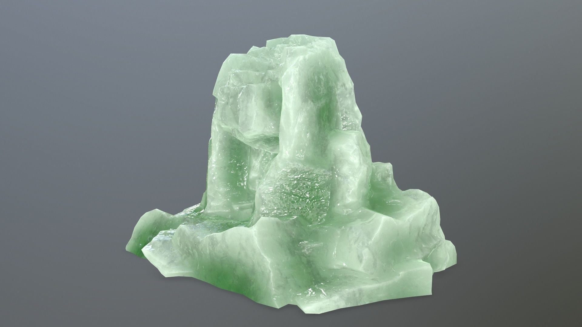 ice skull cave Low-poly 3D model_4