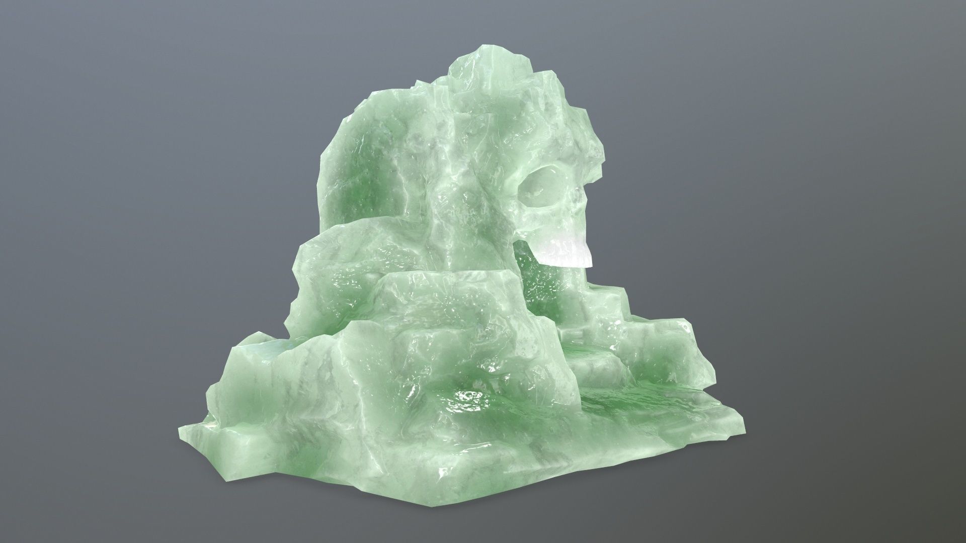 ice skull cave Low-poly 3D model_2