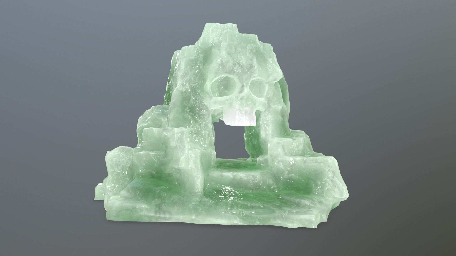 ice skull cave Low-poly 3D model_1