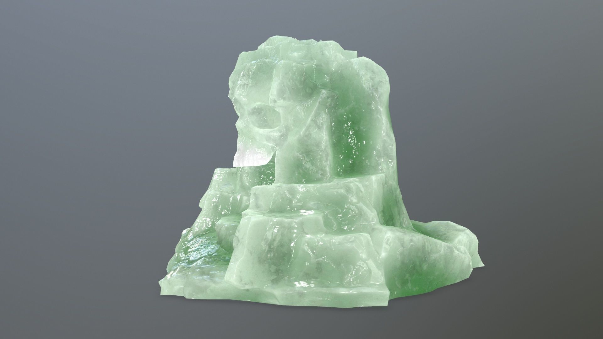 ice skull cave Low-poly 3D model_8