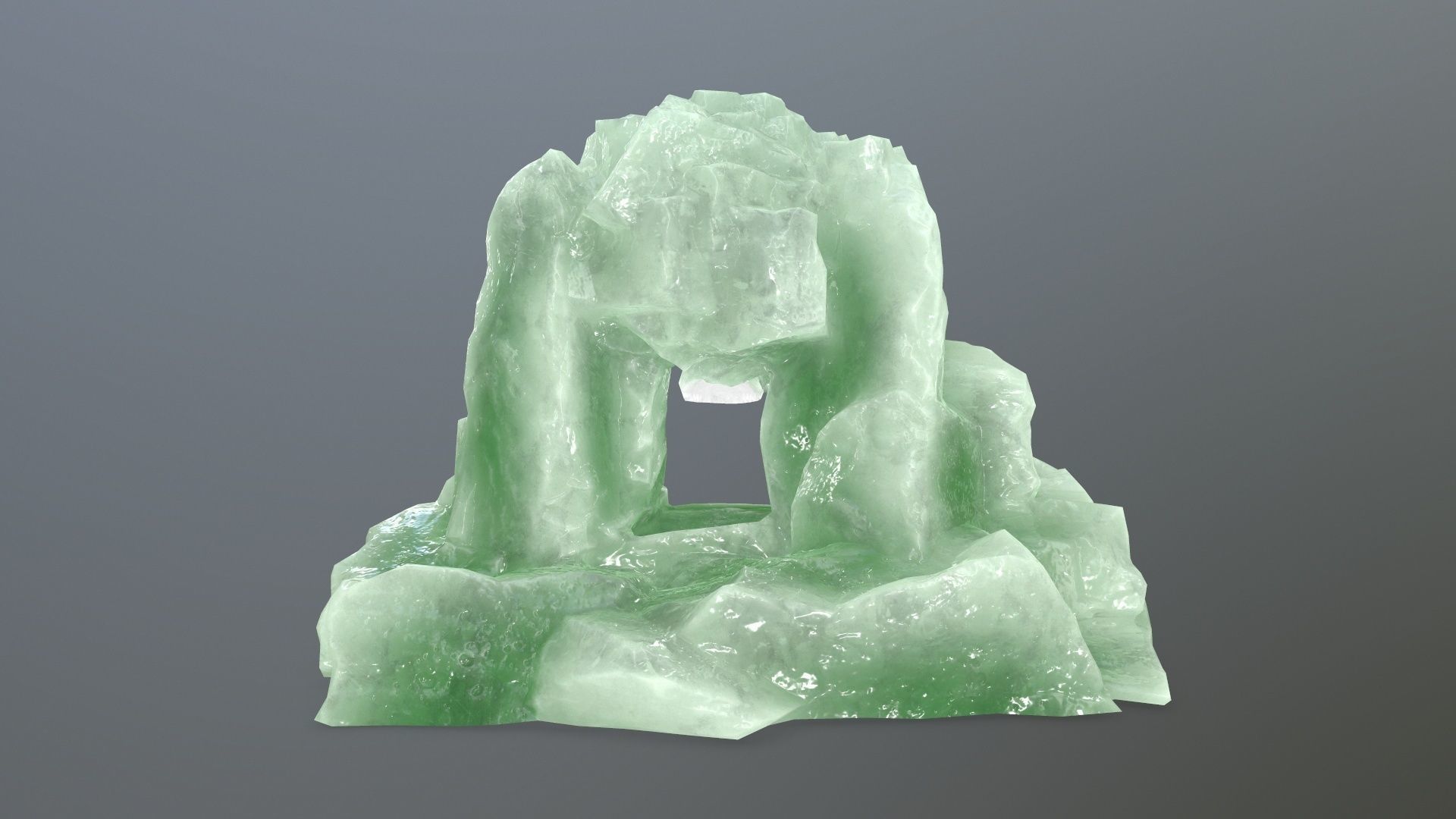 ice skull cave Low-poly 3D model_5