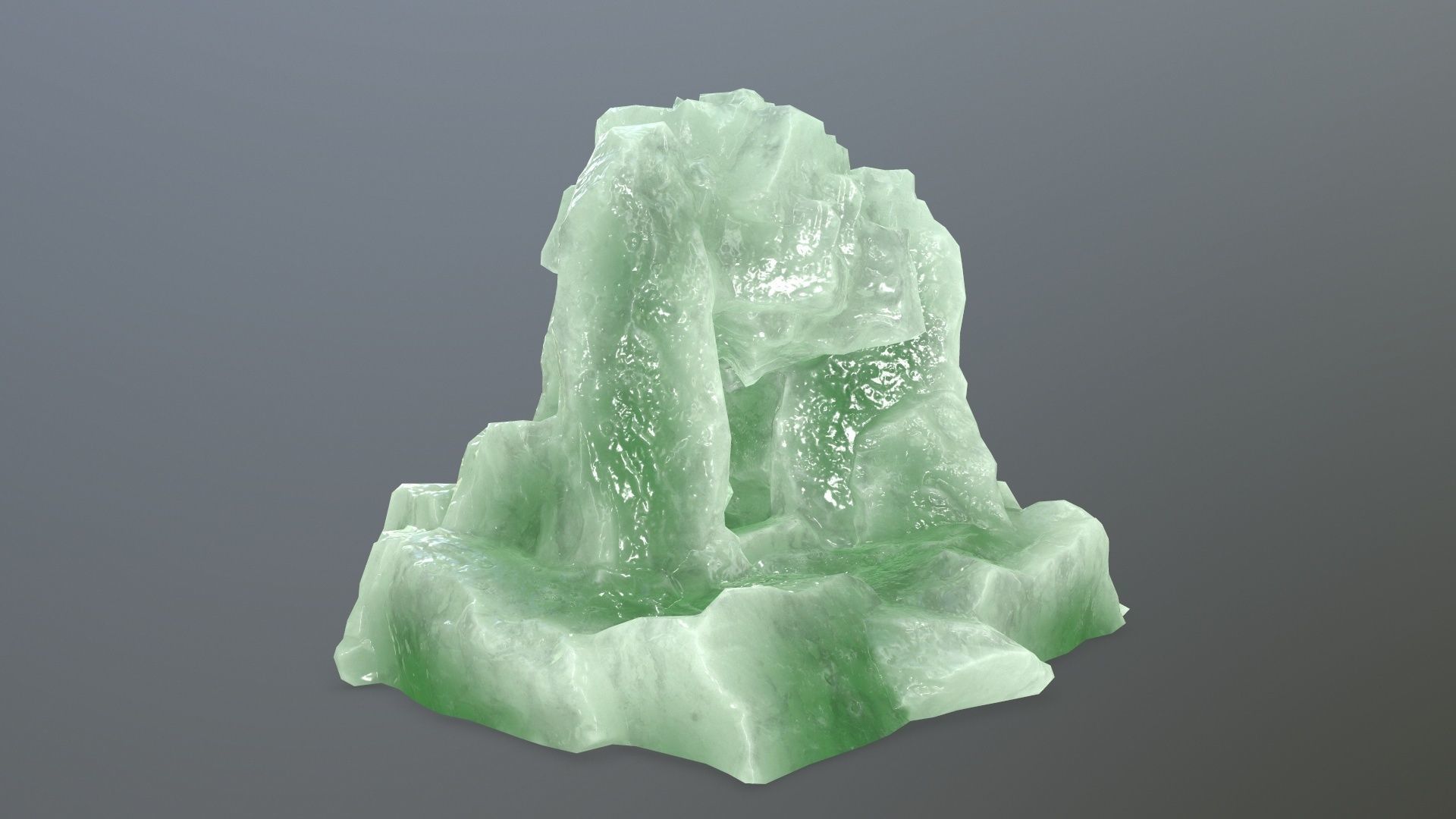 ice skull cave Low-poly 3D model_6